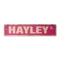 thumbnail image 1 of HAYLEY Vintage Aluminum Street Sign Childrens Name Room Metal Sign rustic metal tin | Indoor/Outdoor |  18" Wide, 1 of 4