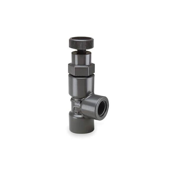 Hayward Flow Control Globe Valve, Angle, 1/4", PVC/FPM, Threaded AV10025T