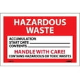 thumbnail image 1 of HAZARDOUS WASTE HANDLE WITH CARE HAZMAT LABEL, 1 of 1