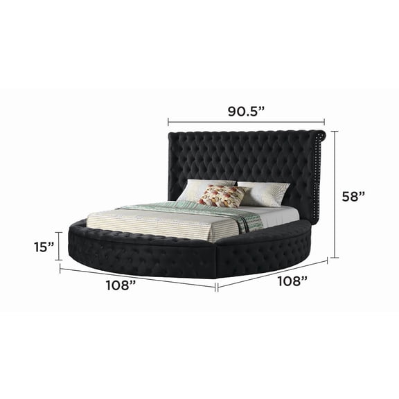 HAZEL Queen Size Tufted Upholstery Storage Bed made with Wood in Black (NJ INVENTORY)