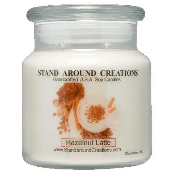 HAZELNUT LATTE' APOTHECARY 16-OZ. ALL NATURAL SOY CANDLE