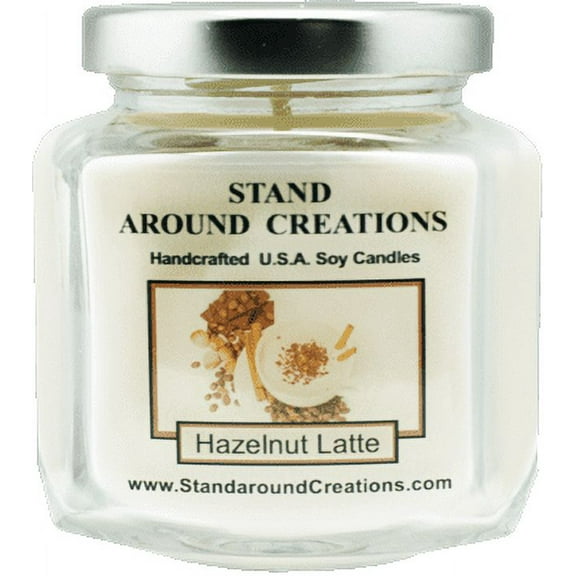 HAZELNUT LATTE' HEX 6-OZ. ALL NATURAL SOY CANDLE