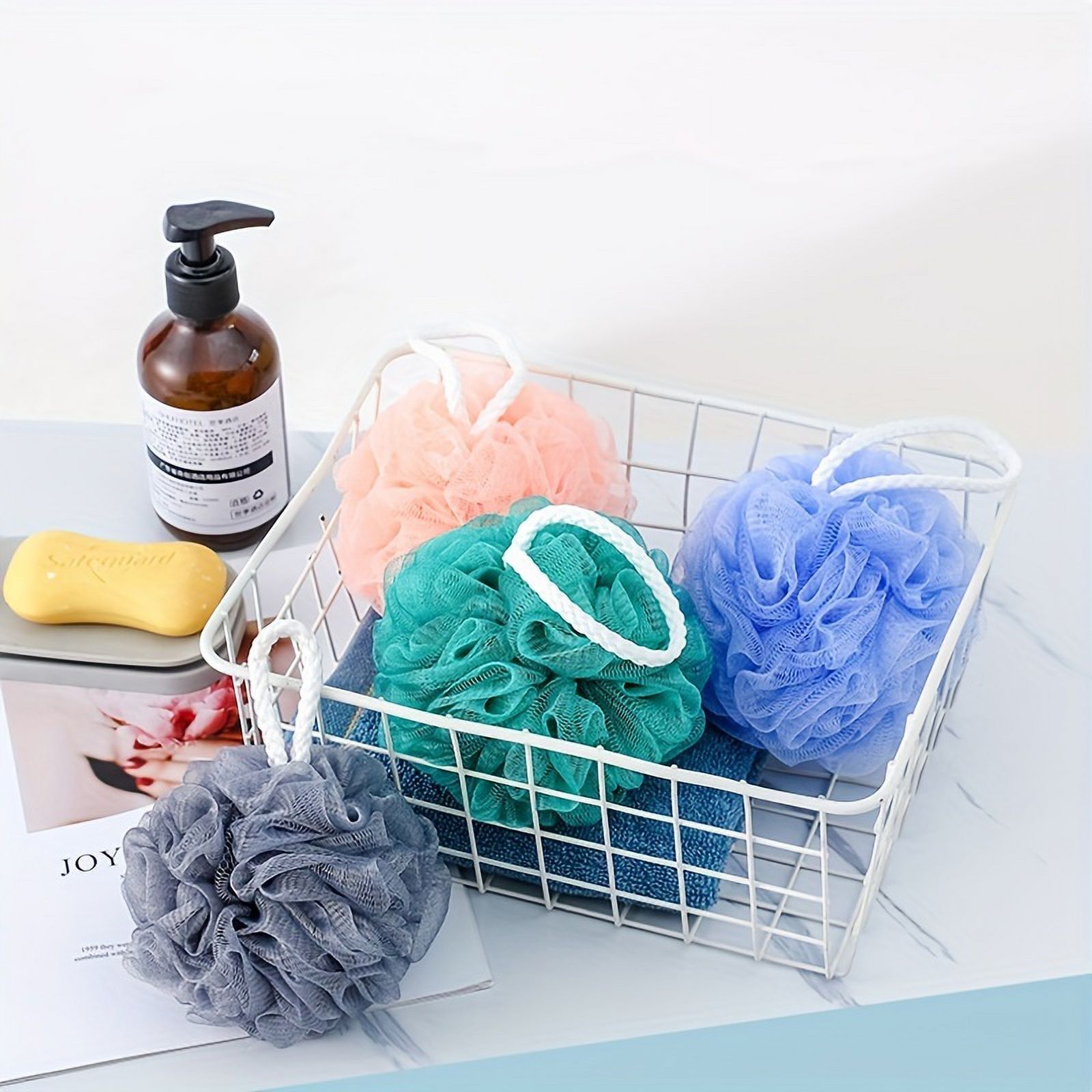 HAZHOUYUJIUKJ Soft 200 Mesh Exfoliating Shower Pouf Loofahs Premium