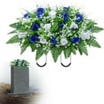 thumbnail image 1 of HAZIUA Artificial Cemetery Flowers Saddle Shaped Decorations Non Fading 17.7*15.7 in A, 1 of 8