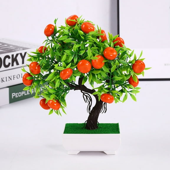 HAZIUA Artificial Fruit Small Orange Tree Simulation Lifelike for Home Kitchen Festival Decoration Potted Plant Home Garden Decor 11*9.8 in Orange