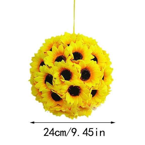 HAZIUA Artificial Sunflower Hangs Sunflower Ball Wedding Party Home Decoration Faux Sunflower Hangs 9.8*9.8 in D