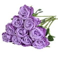 thumbnail image 1 of HAZIUA Champagne Roses Artificial Flowers Silk Flowers Realistic Faux Roses Bouquet Long Stem for Wedding Home Birthday Decoration 10.2*9.8 in C, 1 of 8