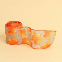 HAZIUA Event & Party Fall Autumn Wired Edge Ribbon Thanksgiving Wired Ribbon Pumpkin Maple Leaf Truck Wired Ribbon Wrapping Crafts Ribbon for Autumn Decorations