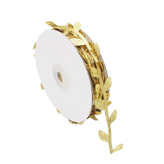 HAZIUA Leaf Color Leaf Wreath Accessories Decorative Cloth Flower Rattan 10m Roll 3.9*3.9 in Gold