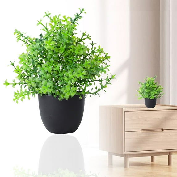 HAZIUA Small Potted Plants Artificial Greenery For Home Decor Artificial Potted Plant Decoration Plant Combination Indoor Tabletop Decoration 8.7*3.9*2.4 in