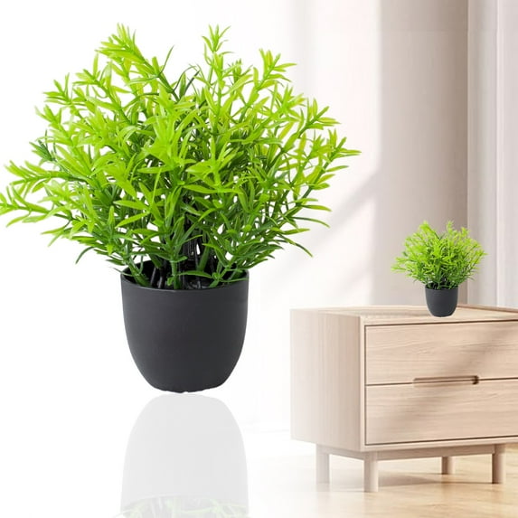 HAZIUA Small Potted Plants Artificial Greenery For Home Decor Artificial Potted Plant Decoration Plant Combination Indoor Tabletop Decoration 8.7*3.9*2.4 in