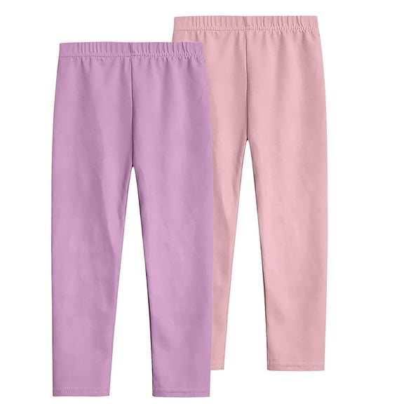 HAiming 2 PC Girls Leggings Solid Color Tights Dress Playwear High Waist Comfortable Footless Stretchy Pants