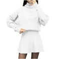 thumbnail image 1 of HAiming 2 Piece Sets for Women Long Sleeve Trutleneck Pullover Sweater Top Knitted Mini Skirt Cute Outfit, 1 of 8
