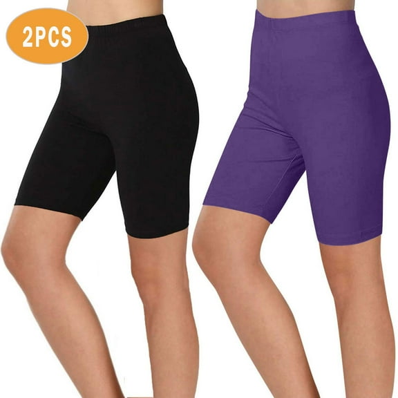 HAiming 2PC Biker Yoga Shorts for Women High Waisted Stretch Workout Shorts Plus Size Casual Athletic Running Leggings
