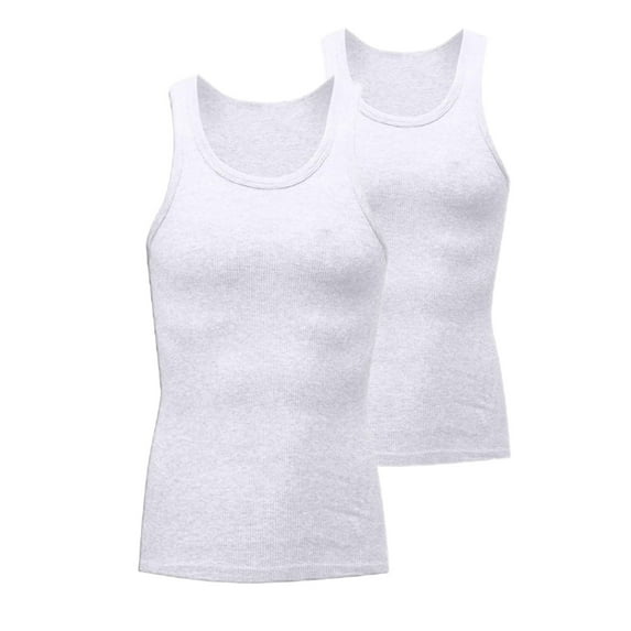 HAiming 2PC Mens Casual Tank Tops Sleeveless Summer Crewneck Muscle Shirts Plus Size Lightweight Slim Stretchy Blouse