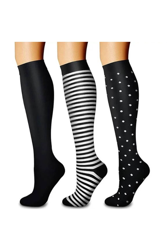 3 Pairs Cotton Thermal Socks for Women Knee High Fall Winter Warm for Running Riding Athletic Sockings