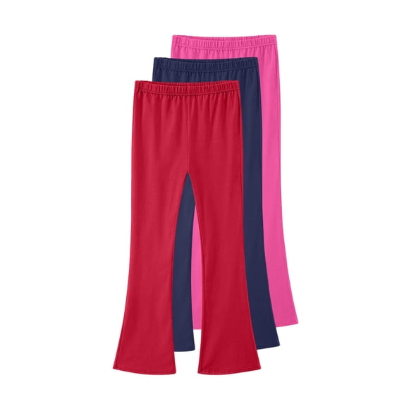 HAiming 3PCS Girls Cotton Flare Legging Tight Strenchy Casual Soft Elastic Waist Pants Sports Trousers