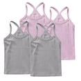 thumbnail image 1 of HAiming 4PCS Girls Cotton Basic Solid Racerback Camisole Tank Tops Spaghetti Strap Camis Undershirts, 1 of 5