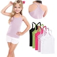 thumbnail image 1 of HAiming 5PCS Girls Cotton Basic Solid Racerback Camisole Tank Tops Spaghetti Strap Camis Undershirts, 1 of 9