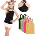 thumbnail image 1 of HAiming 5PCS Girls Cotton Basic Solid Racerback Camisole Tank Tops Spaghetti Strap Camis Undershirts, 1 of 9