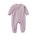 thumbnail image 1 of HAiming Baby Boy Girl Cotton Romper Long Sleeve Round Neck Solid Color Cotton Jumpsuit Fall Winter Clothes, 1 of 2