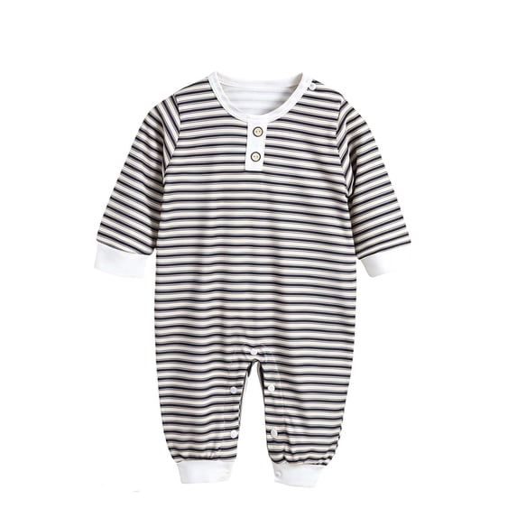 HAiming Baby Boys Girls Striped Jumpsuit Long Sleeve Button Loose Casual Trendy Snowsuit Fall Winter Outdoors Clothes