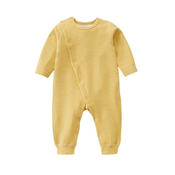 HAiming Baby Cotton Cotton Romper Long Sleeve Round Neck Solid Color Jumpsuit Fall Winter Clothes for Boy Girl