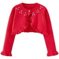 thumbnail image 1 of HAiming Baby Girl Clothes Ruffle Long Sleeve Cardigan Sweater for Girls Embroidered Knitted Cover up Fall Kids Clothes, 1 of 8