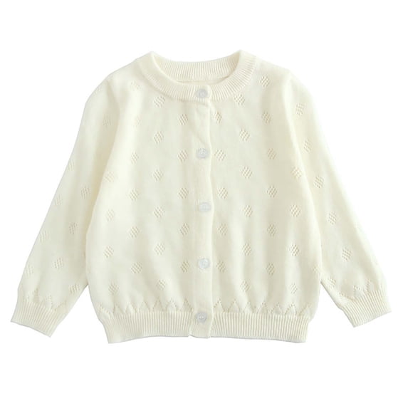 HAiming Baby Girl Knitted Cardigan Sweaters Toddler Long Sleeve Button down Crewneck Jacket Fall Winter Casual Outfits
