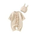 thumbnail image 1 of HAiming Baby Outfit Knit Newborn Infant Romper Long Sleeve Sweater Clothes with Warm Hat Outfit Toddler Boy Girl, 1 of 2