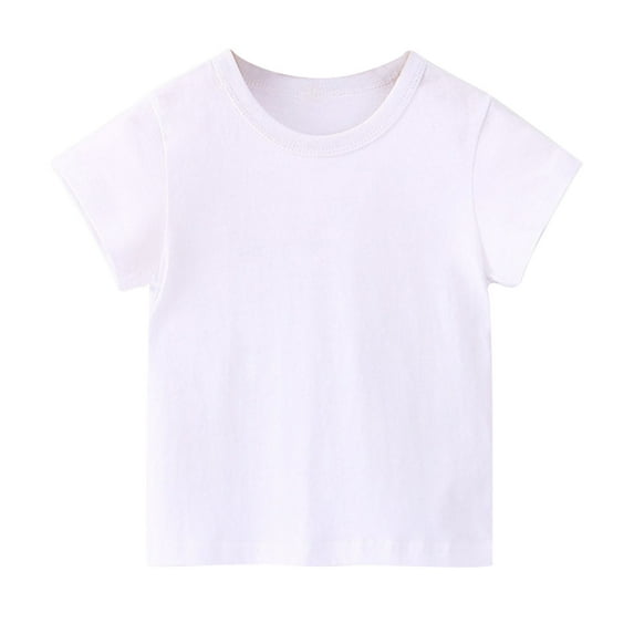 HAiming Baby Toddler Solid Color Short Sleeve T-Shirts Boys Girls Summer casual Basic Cotton Crewneck Tee Shirt Tops