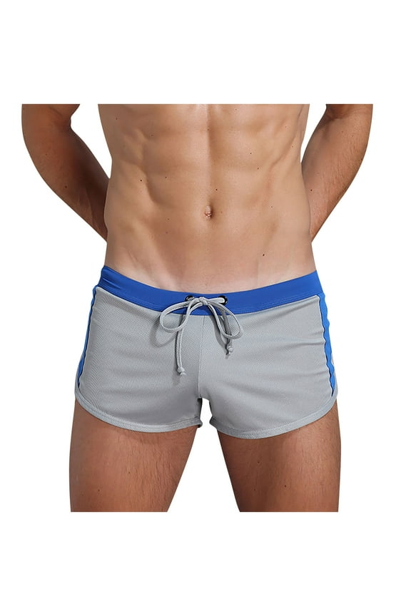 Boxer Briefs for Men Color Block Elastic Drawstring Waist Underwear Casual Comfortable Trendy Underpants