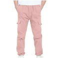 thumbnail image 1 of HAiming Boys Cargo Pants Casual Wide Straight Leg Elastic Waist Hiking Athletic Loose Trousers with Pockets for Kids, 1 of 9