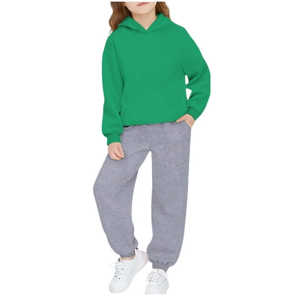 HAiming Boys Girls Cotton Sweatsuit Casual Long Sleeve Pullover Hoodies Jogger Pants Fall Winter Trendy Tracksuit