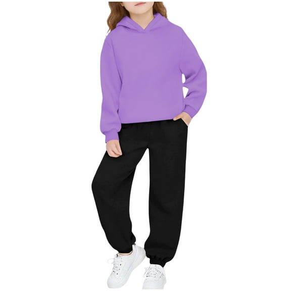 HAiming Boys Girls Cotton Sweatsuit Casual Long Sleeve Pullover Hoodies Jogger Pants Fall Winter Trendy Tracksuit