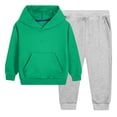 thumbnail image 1 of HAiming Boys Girls Cotton Tracksuit 2 PC Hooded Pullover Sweatshirt and Jogger Sweatpants Kids Activewear Set, 1 of 4