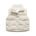 thumbnail image 1 of HAiming Boys Girls Lightweight Cotton Vest Jacket Kids Sleeveless Zip up Stand Collar Solid Color Fuzzy Outerwear Coat, 1 of 4