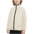thumbnail image 1 of HAiming Boys Girls Puffer Jacket Coat Lightweight Stand Collar Long Sleeve Full Zip Solid Color Winter Warm Outwear, 1 of 4