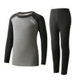 thumbnail image 1 of HAiming Boys Girls Thermal Underwear 2 PCS Set Thickened Long Johns Base Layer Kids Color Block Sleepwear, 1 of 3