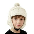 thumbnail image 1 of HAiming Boys Girls Winter Hat Kids Earflap Fleece Lined Windproof Warm Comfortable Skiing Cap with Pompom, 1 of 6