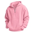 thumbnail image 1 of HAiming Boys Quarter Zip Hoodies Long Sleeve Loose Casual Workout Sweatshirts Fall Winter Everyday Tops with Pockets, 1 of 6