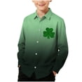 thumbnail image 1 of HAiming Boys St. Patrick's Day Shirts Kids Long Sleeve Button down Lapel Collar Shamrock Shirts for Holiday, 1 of 7