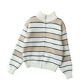 thumbnail image 1 of HAiming Boys Striped Sweater Zip up Stand Collar Casual Winter Warm Long Sleeve Casulal Coat Jackets, 1 of 9