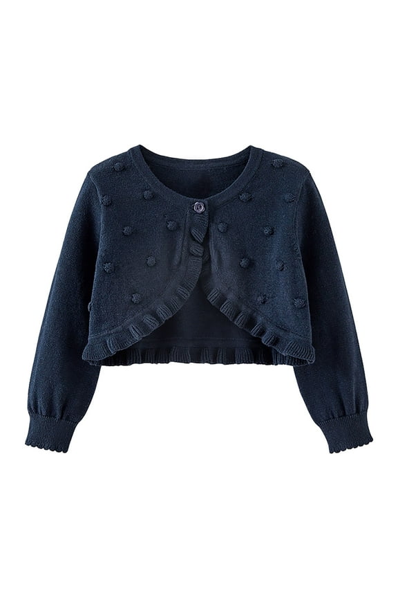 Cardigan Sweater for Girls Puff Long Sleeve Button Knit Hollow out Cover up Cropped Solid Color Fall Clothes