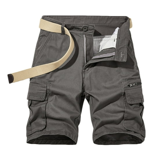 HAiming Cargo Shorts for Men with Zipper Button Multi-pockets Summer Plus Size Casual Outdoor Work Short Pants