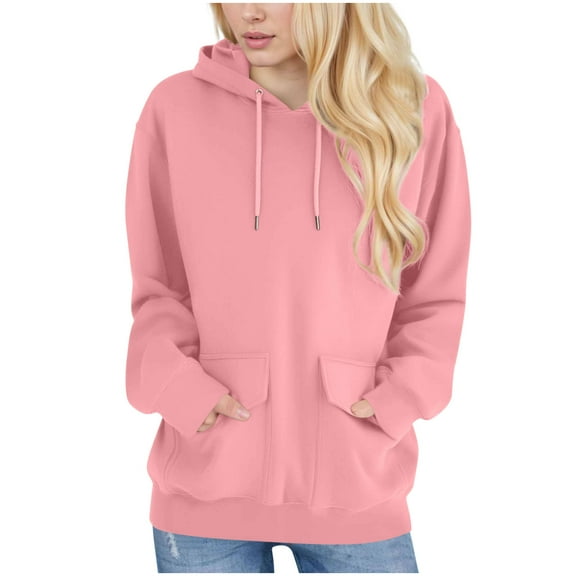 HAiming Casual Oversize Hoodies for Womens Long Sleeve Pullover Hooded Drawstring Sweatshirt with Pockets