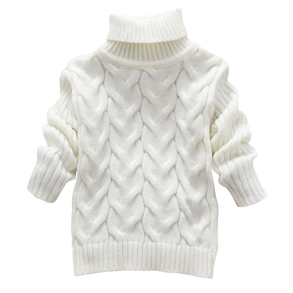 HAiming Children Boys Girls Sweater Fall Winter Solid Color Turtleneck Long Sleeved Warm Casual Pullover Knit Tops