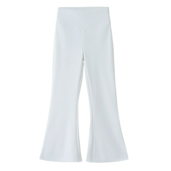 HAiming Children Girls' Flare Legging High Waisted Casual Bootcut Sports Full Length Pants Solid Color