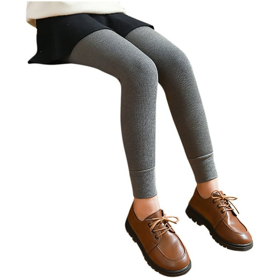 HAiming Children Girls Leggings Winter Elastic Waist Plush Thicked Warm Pants Kids Dance Workout Running Yoga Pants