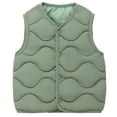 thumbnail image 1 of HAiming Children's Boy Girl Padded Warm Jacket Vest Solid Color V Neck Button down Sleeveless Warm Casual Outwear, 1 of 4